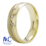 Argolla de matrimonio de oro amarillo 10k y 14k · 5 mm · estilo confort · acabado lustre/mate con piedras