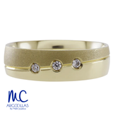 Argolla de matrimonio de oro amarillo 10k y 14k · 5 mm · estilo confort · acabado lustre/mate con piedras