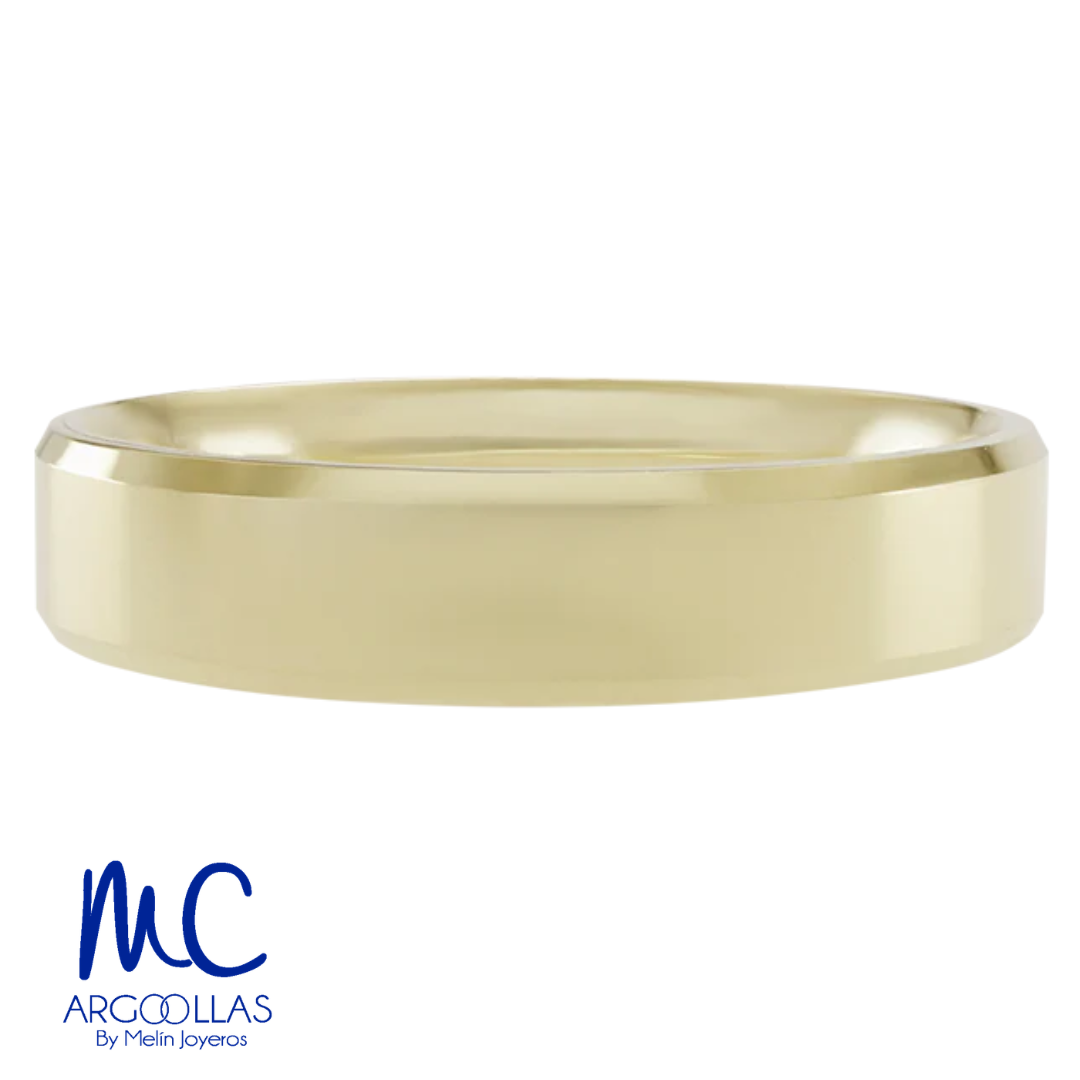 Argolla de matrimonio de oro amarillo 10k y 14k · 5 mm · estilo recto · acabado lustre · modelo F202135