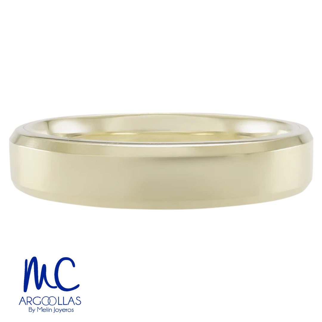 Argolla de matrimonio de oro amarillo 10k y 14k · 4 mm · estilo recto · acabado lustre · modelo F201954