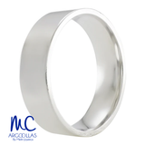 Argolla de matrimonio de oro blanco 10k y 14k · 6 mm · estilo recto · acabado lustre