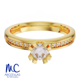 Anillo de compromiso de oro amarillo 10k y 14k · modelo HJ661