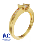 Anillo de compromiso de oro amarillo 10k y 14k · modelo FHJ717