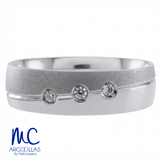 Argolla de matrimonio de oro amarillo 10k y 14k · 5 mm · estilo confort · acabado lustre/mate con piedras
