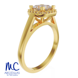 Anillo de compromiso de oro amarillo 10k y 14k · modelo FHJ746