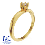 Anillo de compromiso de oro amarillo 10k y 14k · modelo FZ3145