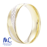 Argolla de matrimonio de oro combinado 10k y 14k · 6 mm · estilo recto · acabado lustre · modelo F50736