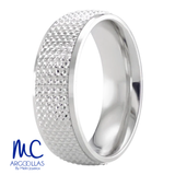 Argolla de matrimonio de oro blanco 10k y 14k · 6 mm · estilo confort · acabado lustre