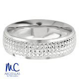Argolla de matrimonio de oro blanco 10k y 14k · 6 mm · estilo confort · acabado lustre