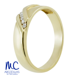 Argolla de matrimonio de oro amarillo 10k y 14k · 4 mm · estilo recto · acabado lustre con piedras · modelo F25164
