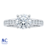 Anillo de compromiso de diamante de laboratorio 1.03 ct · corte redondo brillante · color F · claridad VVS2 · oro blanco 14k · modelo 702523246