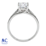 Anillo de compromiso de diamante de laboratorio 1.03 ct · corte redondo brillante · color F · claridad VVS2 · oro blanco 14k · modelo 702523246
