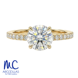 Anillo de compromiso de diamante de laboratorio 1.04 ct · corte redondo brillante · color D · claridad VVS2 · oro amarillo 14k · modelo 678566086 – vista 2
