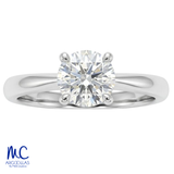 Anillo de compromiso de diamante de laboratorio 0.54 ct · corte redondo brillante · color D · claridad VVS2 · oro blanco 14k · modelo 688517605
