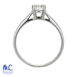 Anillo de compromiso de diamante de laboratorio 1.09 ct · corte redondo brillante · color D · claridad VVS2 · oro blanco 14k