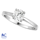 Anillo de compromiso de diamante de laboratorio 1.09 ct · corte redondo brillante · color D · claridad VVS2 · oro blanco 14k