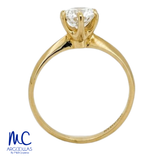 Anillo de compromiso de diamante de laboratorio 1.01 ct · corte redondo brillante · color D · claridad VVS2 · oro amarillo 14k