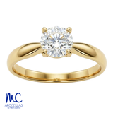 Anillo de compromiso de diamante de laboratorio 0.58 ct · corte redondo brillante · color D · claridad VVS2 · oro amarillo 14k