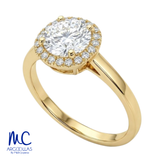 Anillo de compromiso de diamante de laboratorio 0.99 ct · corte redondo brillante · color D · claridad VVS2 · oro amarillo 14k · modelo 700571709