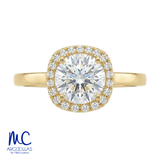 Anillo de compromiso de diamante de laboratorio 0.99 ct · corte redondo brillante · color D · claridad VVS2 · oro amarillo 14k · modelo 700571709 – vista 2