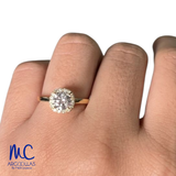 Anillo de compromiso de diamante de laboratorio 0.99 ct · corte redondo brillante · color D · claridad VVS2 · oro amarillo 14k · modelo 700571709 – vista 4
