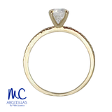 Anillo de compromiso de diamante de laboratorio 0.93 ct · corte redondo brillante · color D · claridad VVS2 · oro amarillo 14k
