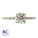 Anillo de compromiso de diamante de laboratorio 0.93 ct · corte redondo brillante · color D · claridad VVS2 · oro amarillo 14k