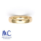 Argolla de matrimonio clasicas de oro amarillo 10k y 14k · 6, 5, 4, 3 mm · estilo confort · acabado lustre · modelo A10K