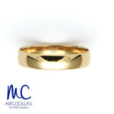 Argolla de matrimonio clasicas de oro amarillo 10k y 14k · 6, 5, 4, 3 mm · estilo confort · acabado lustre · modelo A10K