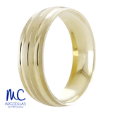 Argolla de matrimonio de oro amarillo 14k · 6 mm · estilo confort · acabado labrado