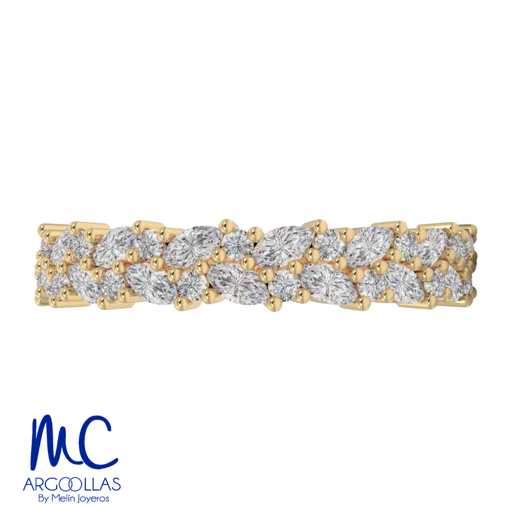 Churumbela de oro amarillo 10k y 14k · 4 mm · estilo recta · con zirconia · modelo G-CH3461