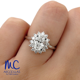 Anillo de compromiso de diamante de laboratorio 1.01 ct · corte oval brilliant · color D · claridad VVS2 · oro blanco 14k