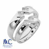 Set de argollas de matrimonio de oro amarillo 10k y 14k · con zirconia · modelo F208754 F208745