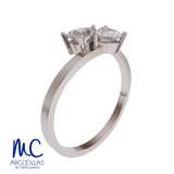 Anillo de oro amarillo 10k y 14k · con zirconia · modelo F8212