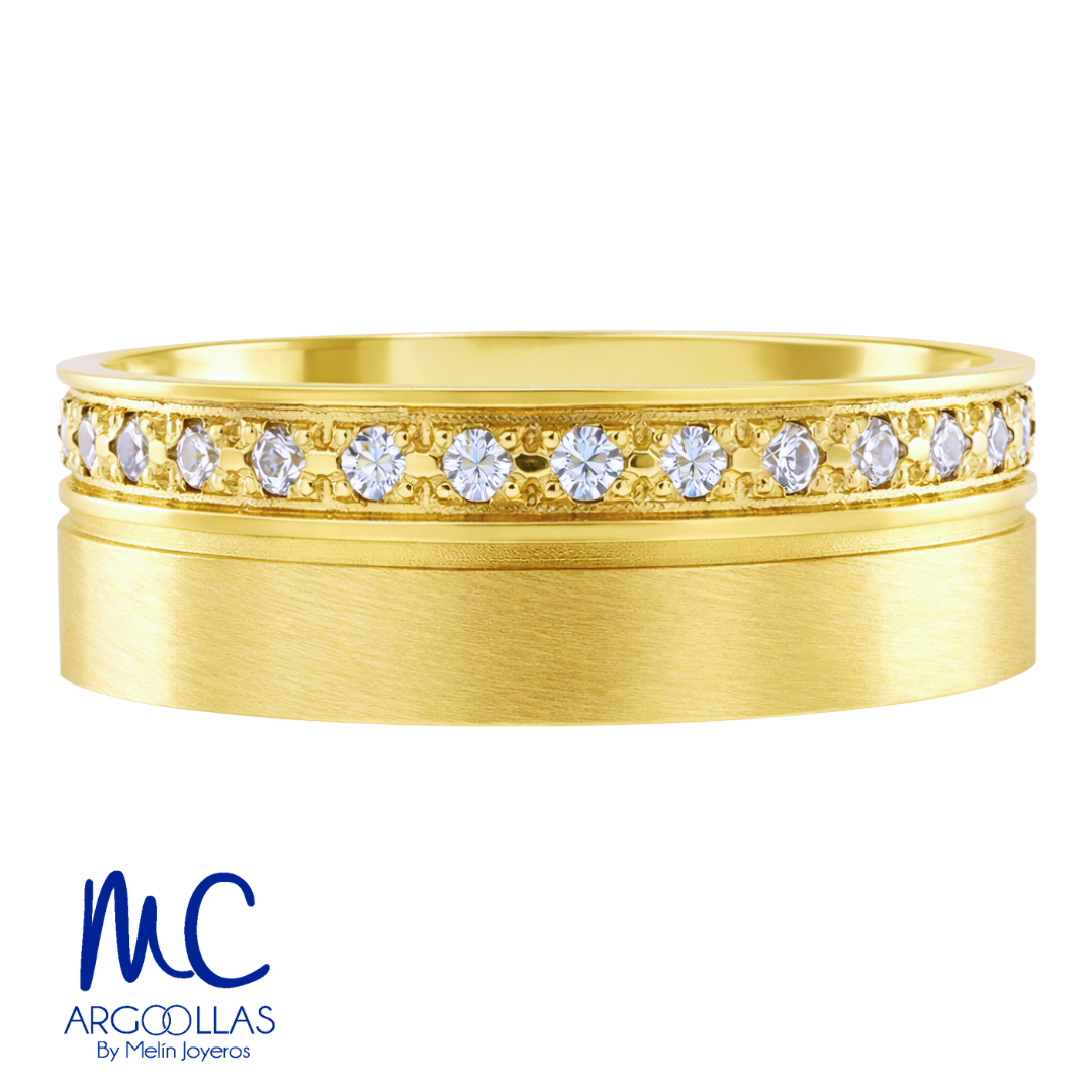 Argolla de matrimonio de oro amarillo 10k y 14k · 6 mm · estilo recta · modelo F25726