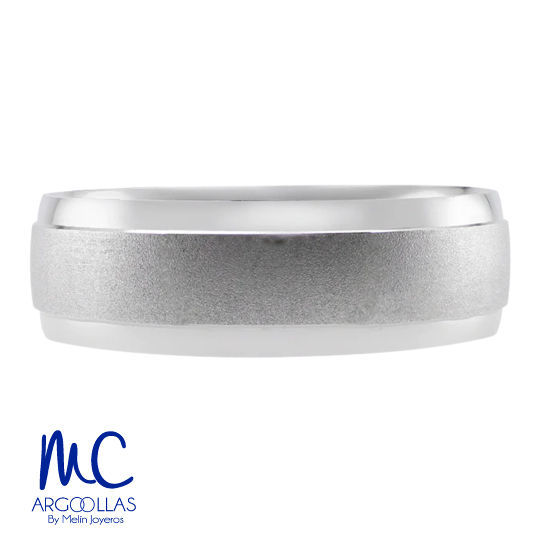 Argolla de matrimonio de oro blanco 10k y 14k · 6 mm · estilo recta · modelo F102466B