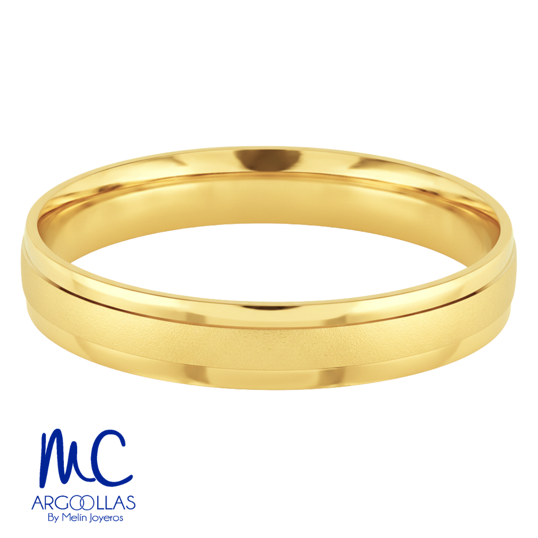 Argolla de matrimonio de oro amarillo 10k y 14k · 4 mm · estilo recta · modelo F102464