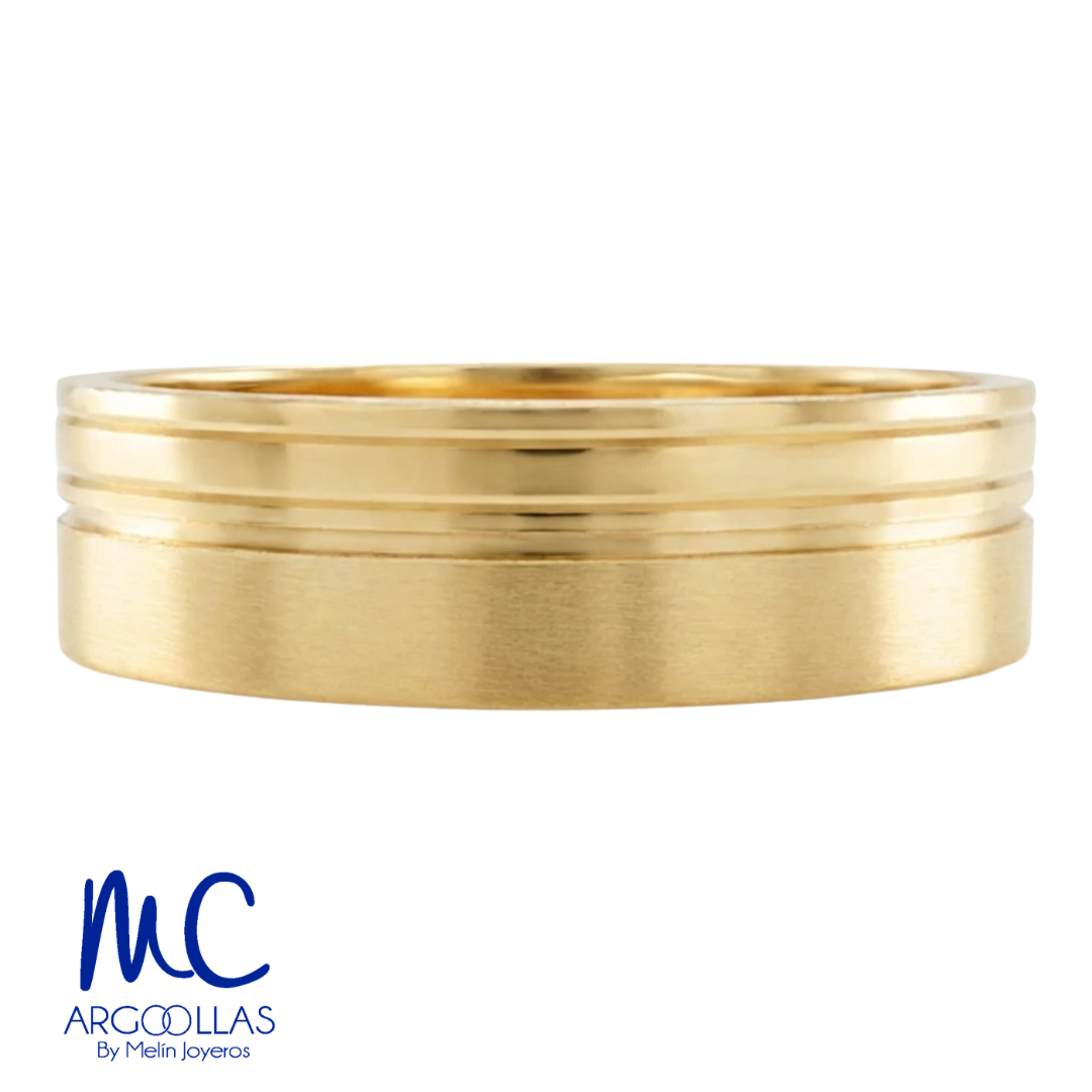 Argolla de matrimonio de oro amarillo 10k y 14k · 6 mm · estilo recta · modelo F16146