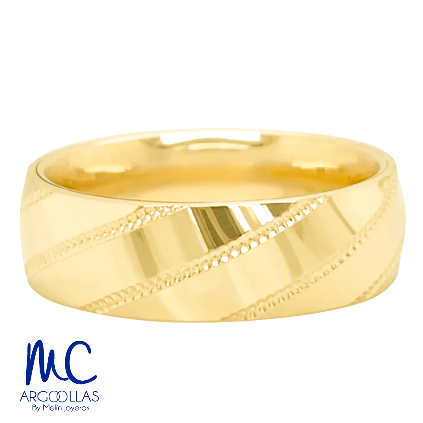 Argolla de matrimonio de oro amarillo 10k y 14k