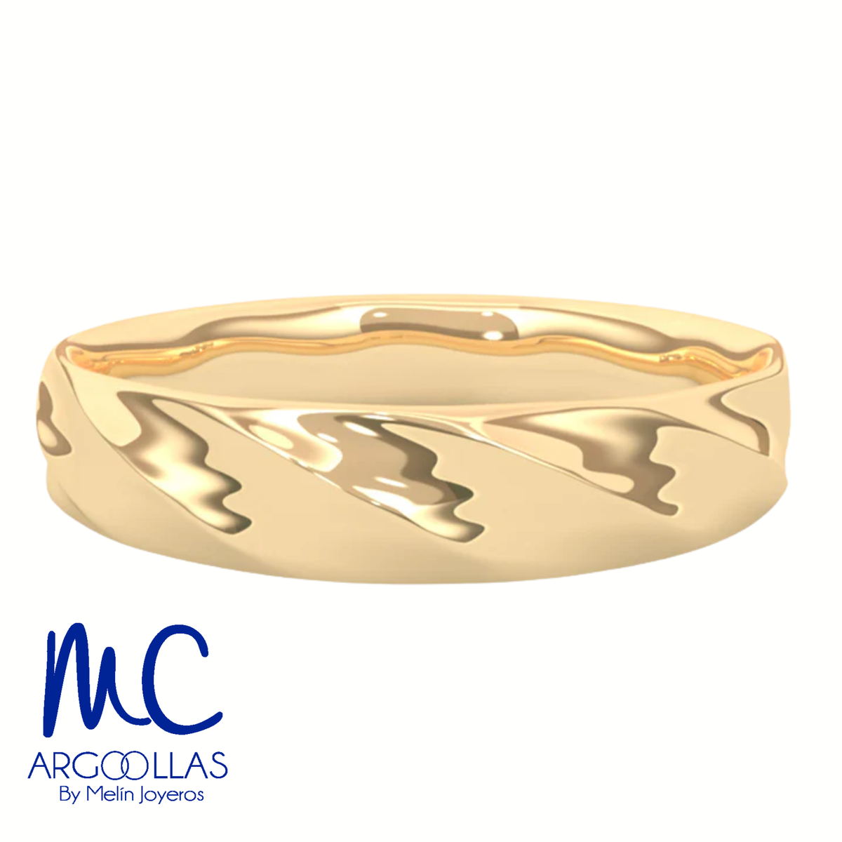 Argolla de matrimonio de oro amarillo 10k y 14k · 4 mm · estilo recto · acabado alto pulido