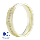 Argolla de matrimonio de oro amarillo 10k y 14k · 5 mm · estilo recto · acabado lustre con piedra · modelo F201965