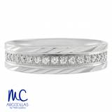 Argolla de matrimonio de oro amarillo 10k y 14k · 5 mm · estilo recto · acabado lustre con piedra · modelo F201965