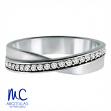 Argolla de matrimonio de oro amarillo 10k y 14k · 4 mm · estilo recto · acabado lustre con piedras · modelo F25984