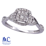 Anillo de compromiso de diamante natural 0.33 ct · corte redondo brillante · color G-J · claridad SI1-I2 · oro blanco 14k