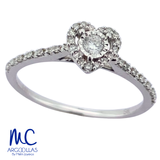 Anillo de compromiso de diamante natural 0.15 ct · corte redondo brillante · color G · claridad SI1-I2 · oro blanco 14k