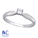Anillo de compromiso de diamante natural 0.15 ct · corte redondo brillante · color G-H · claridad SI1 · oro blanco 14k · modelo F5646-15