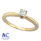 Anillo de compromiso de diamante natural 0.20 ct · corte redondo brillante · color G-H · claridad SI1 · oro blanco 14k · modelo SKR5602-20
