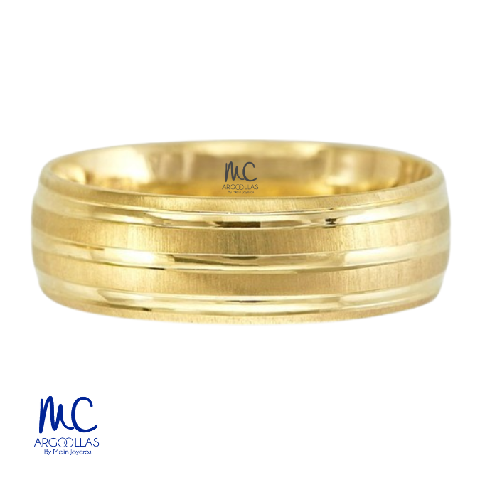 Argolla de matrimonio g de oro amarillo 10k · 6 mm · estilo confort · acabado mate