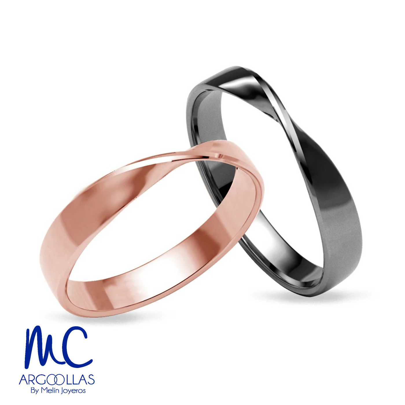 Set de argollas de matrimonio de oro amarillo 10k y 14k · con zirconia · modelo ARG-100 ARG-101