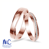 Set de argollas de matrimonio de oro amarillo 10k y 14k · con zirconia · modelo ARG-018 ARG-017